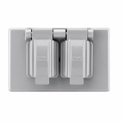 1-Gang Duplex Receptacle Cover, Non-Metallic, Grey