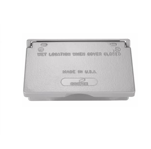 Eaton Wiring 1-Gang GFCI Cover, Self-Closing, Surface Mount, Grey