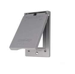 Eaton Wiring 1-Gang GFCI Cover, Self-Closing, Vertical, Grey