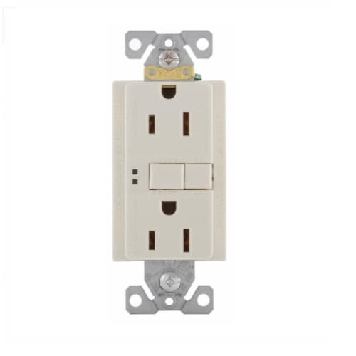 Eaton Wiring 15 Amp Duplex GFCI Receptacle Outlet, Almond