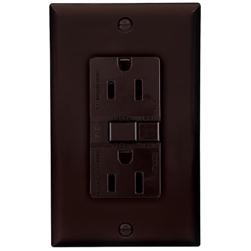 Eaton Wiring 15 Amp Duplex GFCI Receptacle Outlet, Brown