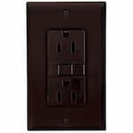 Eaton Wiring 15 Amp Duplex GFCI NAFTA-Compliant Receptacle Outlet, Brown