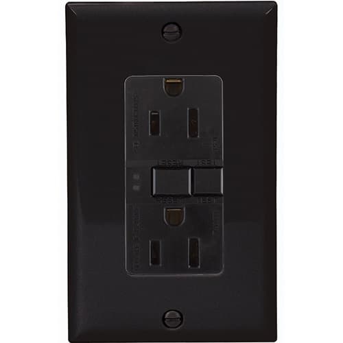 Eaton Wiring 20 Amp Duplex GFCI NAFTA-Compliant Receptacle Outlet, Black