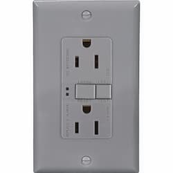 Eaton Wiring 20 Amp Duplex GFCI NAFTA-Compliant Receptacle Outlet, Gray