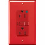 Eaton Wiring 15 Amp Hospital Grade GFCI NAFTA-Compliant Receptacle Outlet, Red