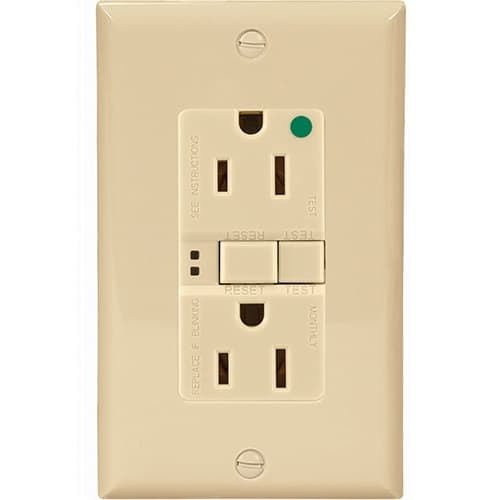 Eaton Wiring 15 Amp Hospital Grade GFCI Receptacle Outlet w/ ArrowLink Connector, Ivory