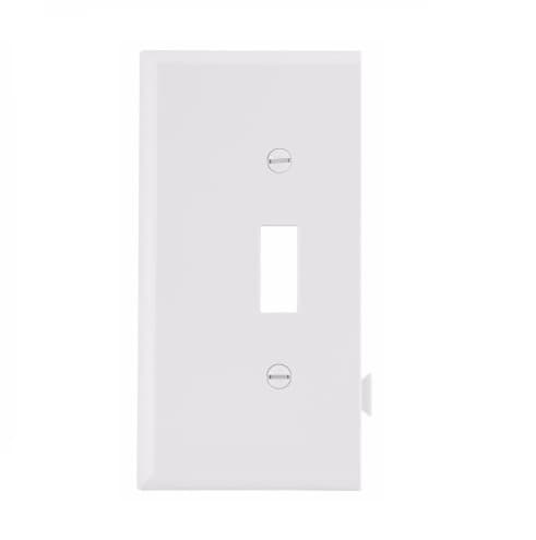 Eaton Wiring 1-Gang Sectional Wallplate, Mid-Size, Toggle, End, White