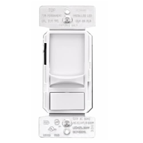 Eaton Wiring 300W LED Rocker Light Dimmer Switch, Single Pole, 3-way, #14-12 AWG, 120V, White