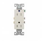 Eaton Wiring 15 Amp Duplex Receptacle, Decora, Auto Ground, Tamper Resistant, Light Almond