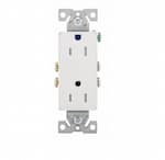 Eaton Wiring 15 Amp Duplex Receptacle, Decora, Auto Ground, Tamper Resistant, White