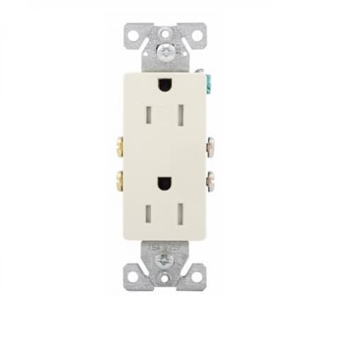 Eaton Wiring 15 Amp Decora Duplex Receptacle, Tamper Resistant, Almond