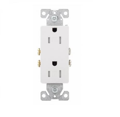 Eaton Wiring 15 Amp Duplex Receptacle, Decora, Tamper Resistant, White