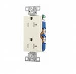 Eaton Wiring 20 Amp Duplex Receptacle, Decora, Tamper Resistant, Almond