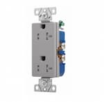 Eaton Wiring 20 Amp Duplex Receptacle, Decora, Tamper Resistant, Gray