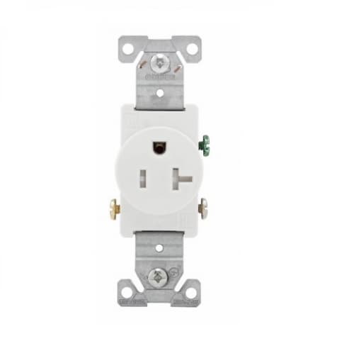 Eaton Wiring 20 Amp Single Receptacle, NEMA 5-20R, Tamper Resistant, White