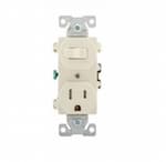 Eaton Wiring 15 Amp Combination Switch, Tamper Resistant, 125V, Light Almond