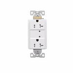 Eaton Wiring 20 Amp Duplex Receptacle w/LED Indicators, Commercial Grade, White