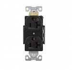 Eaton Wiring 20 Amp Duplex Receptacle, Tamper Resistant, 125V, Black