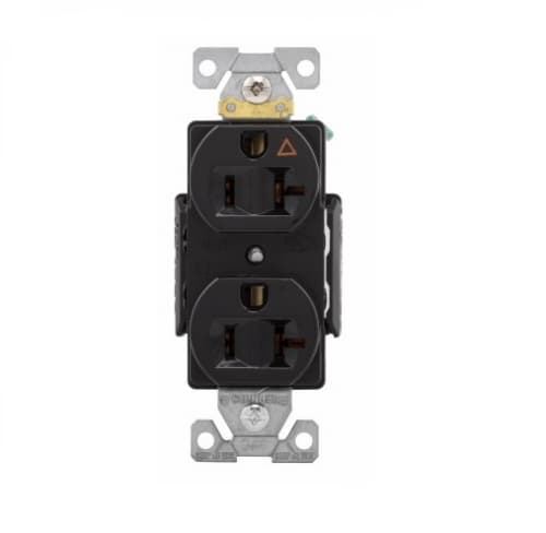 Eaton Wiring 20 Amp Duplex Receptacle, Tamper Resistant, 125V, Black