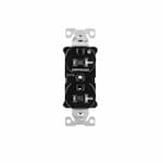 Eaton Wiring 20 Amp Half Controlled Duplex Receptacle, Tamper Resistant, Black