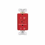 Eaton Wiring Arrow Hart 20 Amp Duplex Receptacle, Tamper Resistant, Construction Grade, Red