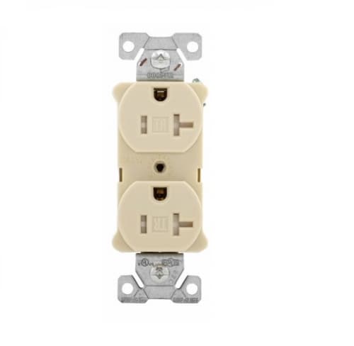 Eaton Wiring 20 Amp Duplex Receptacle, Tamper Resistant, 125V, Ivory