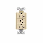 Eaton Wiring Arrow Hart 20 Amp Duplex Receptacle, Tamper Resistant, Construction Grade, Ivory