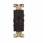 Eaton Wiring 15 Amp Single Receptacle, Decora, 2-Pole, Brown