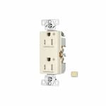 Eaton Wiring Arrow Hart 15 Amp Dual Controlled Decorator Receptacle, Tamper Resistant, Ivory