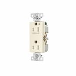 Eaton Wiring Arrow Hart 15 Amp Half Controlled Decorator Receptacle, Tamper Resistant, Light Almond