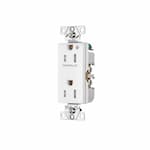 Eaton Wiring Arrow Hart 15 Amp Half Controlled Decorator Receptacle, Tamper Resistant, White