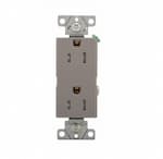 Eaton Wiring 15 Amp Duplex Receptacle, Tamper Resistant, Decora, Gray