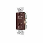 Eaton Wiring 20 Amp Dual Controlled Decorator Receptacle, Tamper Resistant, Construction Grade, Brown