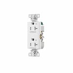 Eaton Wiring 20 Amp Dual Controlled Decorator Receptacle, Tamper Resistant, Construction Grade, White