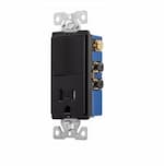 Eaton Wiring 15 Amp Decora Switch w/ Receptacle, Tamper Resistant, Black