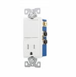 Eaton Wiring 15 Amp Decora Switch w/ Receptacle, Tamper Resistant, White