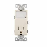 Eaton Wiring 15 Amp Nightlight w/ Receptacle, Tamper Resistant, Light Almond