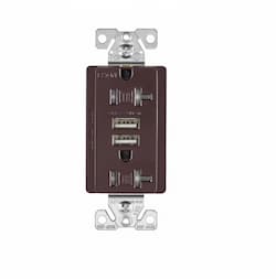 Eaton Wiring 3 Amp USB Charger w/ Receptacle, Combo, Tamper Resistant, Brown