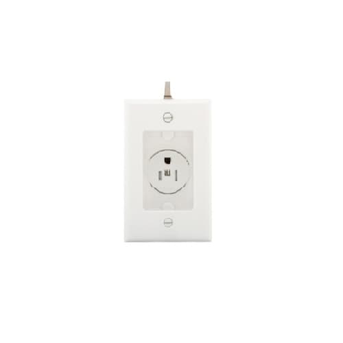 Eaton Wiring 15 Amp Single Receptacle Floor Box w/Clock Hanger, White