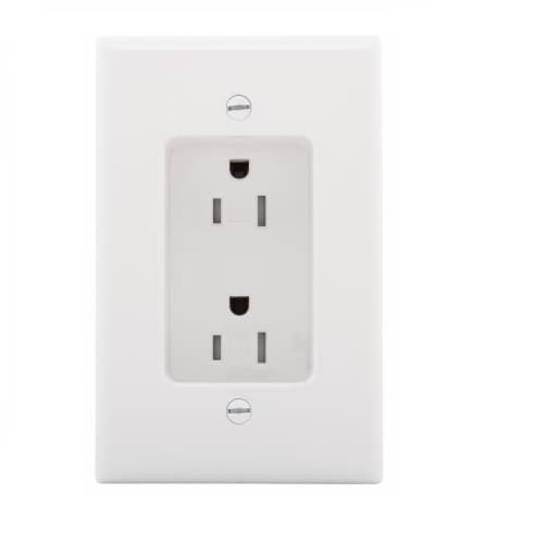 Eaton Wiring 15 Amp Duplex Receptacle w/ Wall Plate, 2-Pole, 125V, White