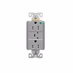 Eaton Wiring 15 Amp Surge Protection Receptacle w/Audible Alarm & LED Indicators, Gray