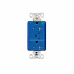 Eaton Wiring 20 Amp Surge Protection Receptacle w/Audible Alarm & LED Indicators, Blue