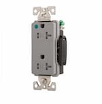 Eaton Wiring 20 Amp Duplex Receptacle, Tamper Resistant, 2-Pole, Gray