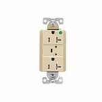 Eaton Wiring 20 Amp Surge Protection Receptacle w/Audible Alarm & LED Indicators, Ivory