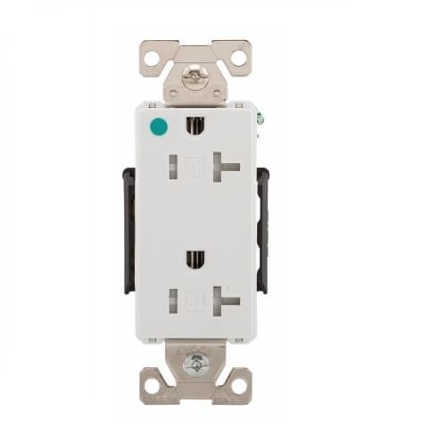 Eaton Wiring 20 Amp Duplex Receptacle, Tamper Resistant, 2-Pole, White