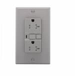 Eaton Wiring 20 Amp AFCI Receptacle w/ Light, Tamper Resistant, Gray