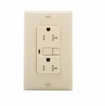 Eaton Wiring 20 Amp AFCI Receptacle w/ Light, Tamper Resistant, Ivory
