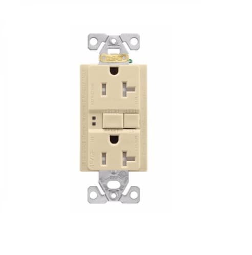 Eaton Wiring 20 Amp AFGF Receptacle, NEMA 5-20R, 2-Pole, Ivory