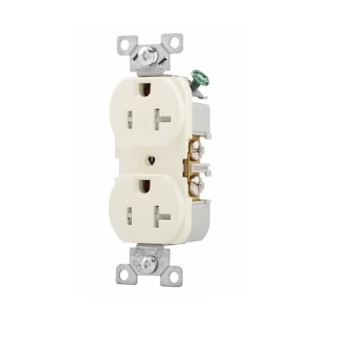 Eaton Wiring 20 Amp Duplex Receptacle, NEMA 5-20R, Flush Mount, Almond