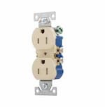 Eaton Wiring 15 Amp Duplex Receptacle, Flush Mount, 2-Pole, Ivory